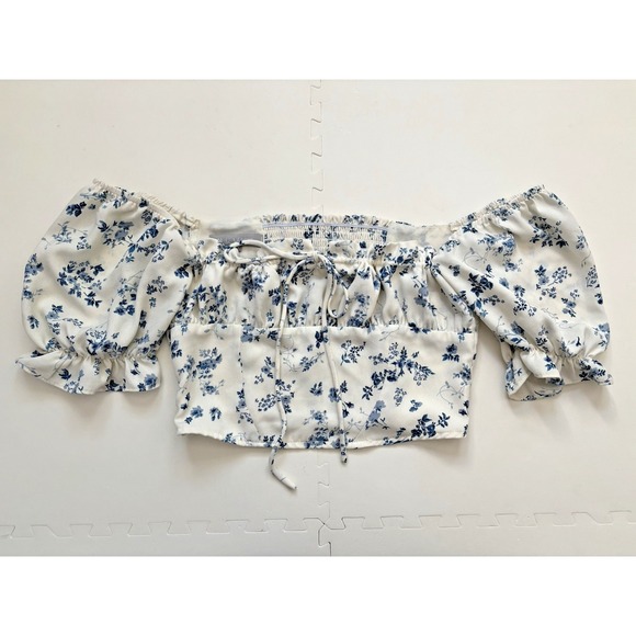 Nlw Tops - Milkmaid Coquette Cottagecore Ren Faire Cropped Top Romantic Blouse - Size M
